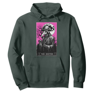 Plague Doctor Tarot Card Hoodie Mysterious Horror Death Occult Satanic TS10 Dark Forest Green Print Your Wear