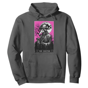 Plague Doctor Tarot Card Hoodie Mysterious Horror Death Occult Satanic TS10 Dark Heather Print Your Wear
