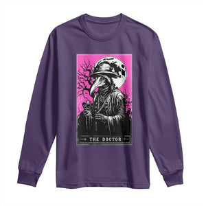 Plague Doctor Tarot Card Long Sleeve Shirt Mysterious Horror Death Occult Satanic TS10 Purple Print Your Wear