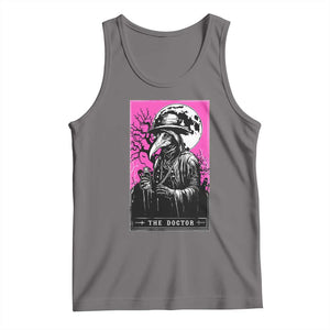 Plague Doctor Tarot Card Tank Top Mysterious Horror Death Occult Satanic TS10 Deep Heather Print Your Wear