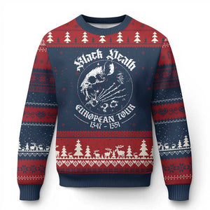 Plague Rat Ugly Christmas Sweater Black Death European Tour Medieval History Goth TS10 Navy Red Print Your Wear
