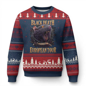 Black Death European Tour Ugly Christmas Sweater Plague Rat Medieval History Alternative Art TS10 Navy Red Print Your Wear