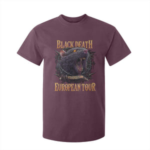 Black Death European Tour T Shirt For Kid Plague Rat Medieval History Alternative Art TS10 Maroon Print Your Wear