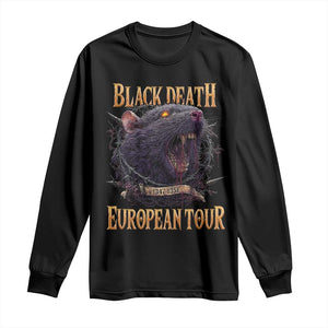 Black Death European Tour Long Sleeve Shirt Plague Rat Medieval History Alternative Art TS10 Black Print Your Wear
