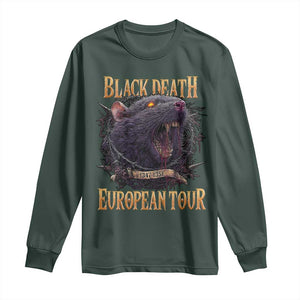 Black Death European Tour Long Sleeve Shirt Plague Rat Medieval History Alternative Art TS10 Dark Forest Green Print Your Wear