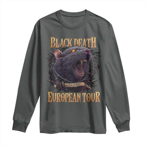 Black Death European Tour Long Sleeve Shirt Plague Rat Medieval History Alternative Art TS10 Dark Heather Print Your Wear