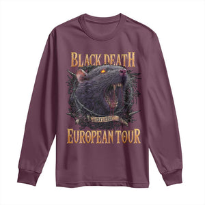 Black Death European Tour Long Sleeve Shirt Plague Rat Medieval History Alternative Art TS10 Maroon Print Your Wear