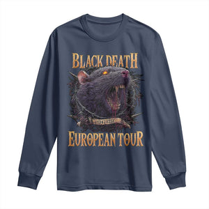 Black Death European Tour Long Sleeve Shirt Plague Rat Medieval History Alternative Art TS10 Navy Print Your Wear