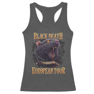 Black Death European Tour Racerback Tank Top Plague Rat Medieval History Alternative Art TS10 Dark Heather Print Your Wear