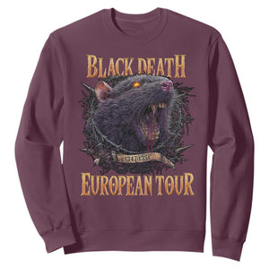 Black Death European Tour Sweatshirt Plague Rat Medieval History Alternative Art TS10 Maroon Print Your Wear