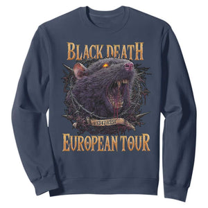 Black Death European Tour Sweatshirt Plague Rat Medieval History Alternative Art TS10 Navy Print Your Wear