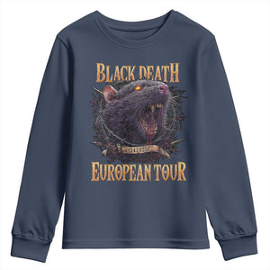 Black Death European Tour Youth Sweatshirt Plague Rat Medieval History Alternative Art TS10 Navy Print Your Wear