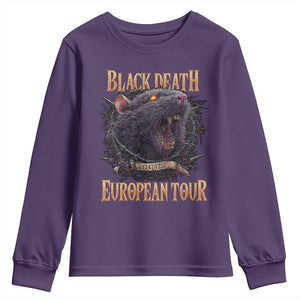Black Death European Tour Youth Sweatshirt Plague Rat Medieval History Alternative Art TS10 Purple Print Your Wear