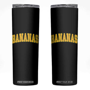Funny Retro Bananas Skinny Tumbler Vintage Banana Gifts Yellow Varsity TS10 Black Print Your Wear