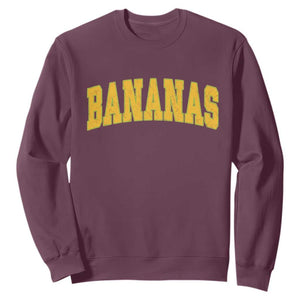 Funny Retro Bananas Sweatshirt Vintage Banana Gifts Yellow Varsity TS10 Maroon Print Your Wear