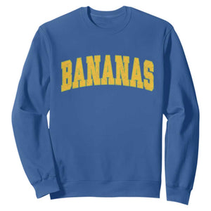 Funny Retro Bananas Sweatshirt Vintage Banana Gifts Yellow Varsity TS10 Royal Blue Print Your Wear