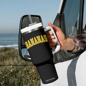 Funny Retro Bananas Tumbler With Handle Vintage Banana Gifts Yellow Varsity TS10 Print Your Wear