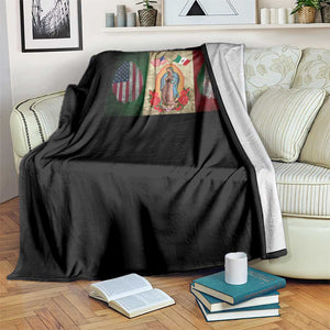 Mexico Flag Throw Blanket Virgin Mary Mexican American Patriotic Mexican Roots TS10 Print Your Wear