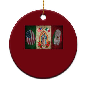 Mexico Flag Ceramic Ornament Virgin Mary Mexican American Patriotic Mexican Roots TS10 1pc Red Print Your Wear