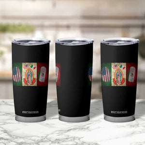 Mexico Flag Tumbler Cup Virgin Mary Mexican American Patriotic Mexican Roots TS10 Print Your Wear