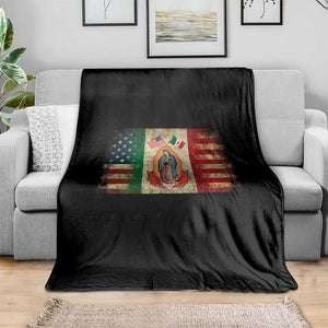 American Mexican Flag Throw Blanket Virgin Mary Mexico Heritage Mexican Roots TS10 Print Your Wear