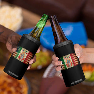 American Mexican Flag 4 in 1 Can Cooler Tumbler Virgin Mary Mexico Heritage Mexican Roots TS10 Print Your Wear