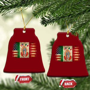 American Mexican Flag Ceramic Ornament Virgin Mary Mexico Heritage Mexican Roots TS10 Print Your Wear