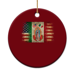 American Mexican Flag Ceramic Ornament Virgin Mary Mexico Heritage Mexican Roots TS10 1pc Red Print Your Wear