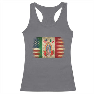 American Mexican Flag Racerback Tank Top Virgin Mary Mexico Heritage Mexican Roots TS10 Charcoal Print Your Wear
