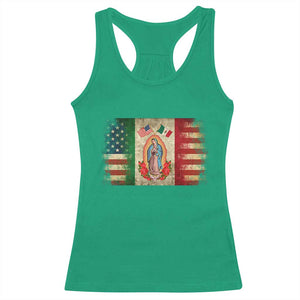 American Mexican Flag Racerback Tank Top Virgin Mary Mexico Heritage Mexican Roots TS10 Irish Green Print Your Wear