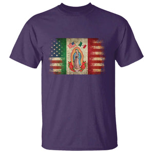 American Mexican Flag T Shirt Virgin Mary Mexico Heritage Mexican Roots TS10 Purple Print Your Wear