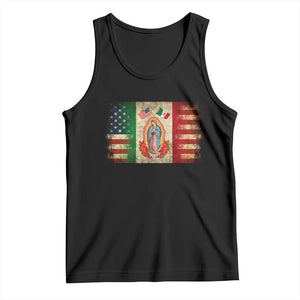 American Mexican Flag Tank Top Virgin Mary Mexico Heritage Mexican Roots TS10 Black Print Your Wear