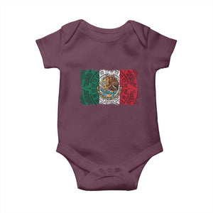 Eagle Mexican Flag Baby Onesie Aztecs Mexico Heritage Roots TS10 Maroon Print Your Wear