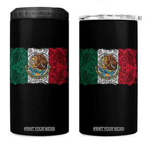 Eagle Mexican Flag 4 in 1 Can Cooler Tumbler Aztecs Mexico Heritage Roots TS10 One Size: 16 oz Black Print Your Wear