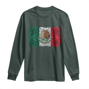 Eagle Mexican Flag Long Sleeve Shirt Aztecs Mexico Heritage Roots TS10 Dark Forest Green Print Your Wear