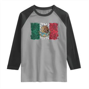 Eagle Mexican Flag Raglan Shirt Aztecs Mexico Heritage Roots TS10 Sport Gray Black Print Your Wear