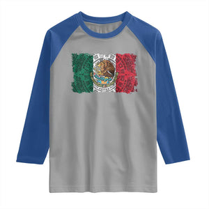Eagle Mexican Flag Raglan Shirt Aztecs Mexico Heritage Roots TS10 Sport Gray Royal Print Your Wear