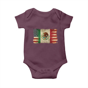 American Mexican Flag Baby Onesie Mexico Heritage Mexican Roots TS10 Maroon Print Your Wear