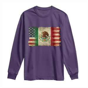 American Mexican Flag Long Sleeve Shirt Mexico Heritage Mexican Roots TS10 Purple Print Your Wear