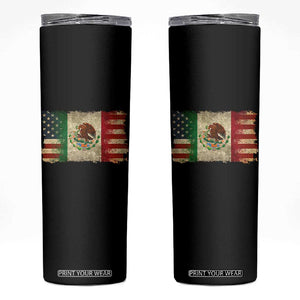 American Mexican Flag Skinny Tumbler Mexico Heritage Mexican Roots TS10 Black Print Your Wear