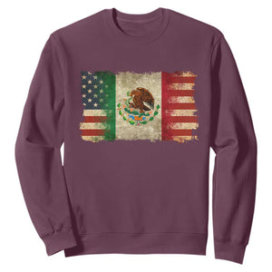 American Mexican Flag Sweatshirt Mexico Heritage Mexican Roots TS10 Maroon Print Your Wear