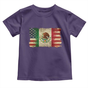 American Mexican Flag Toddler T Shirt Mexico Heritage Mexican Roots TS10 Purple Print Your Wear