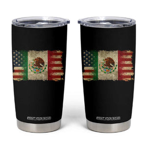 American Mexican Flag Tumbler Cup Mexico Heritage Mexican Roots TS10 Black Print Your Wear