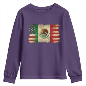 American Mexican Flag Youth Sweatshirt Mexico Heritage Mexican Roots TS10 Purple Print Your Wear