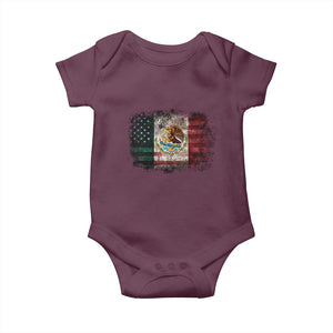 Vintage Mexican Flag Baby Onesie Eagle Mexico Heritage Mexican Roots TS10 Maroon Print Your Wear