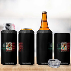 Vintage Mexican Flag 4 in 1 Can Cooler Tumbler Eagle Mexico Heritage Mexican Roots TS10 Print Your Wear