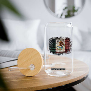 Vintage Mexican Flag Glass Can Eagle Mexico Heritage Mexican Roots TS10 Print Your Wear