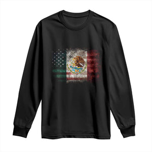 Vintage Mexican Flag Long Sleeve Shirt Eagle Mexico Heritage Mexican Roots TS10 Black Print Your Wear