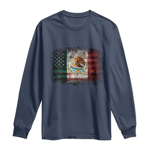 Vintage Mexican Flag Long Sleeve Shirt Eagle Mexico Heritage Mexican Roots TS10 Navy Print Your Wear
