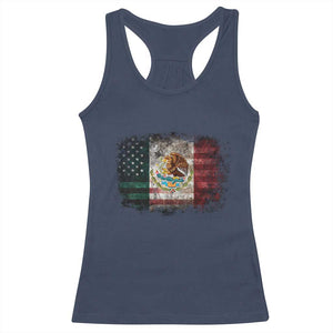 Vintage Mexican Flag Racerback Tank Top Eagle Mexico Heritage Mexican Roots TS10 Navy Print Your Wear
